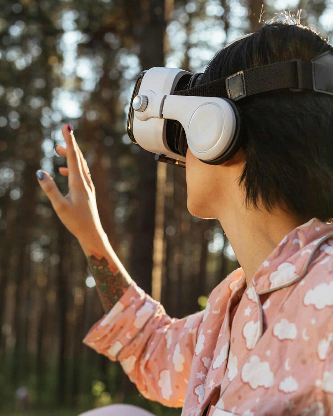 virtual reality headset user