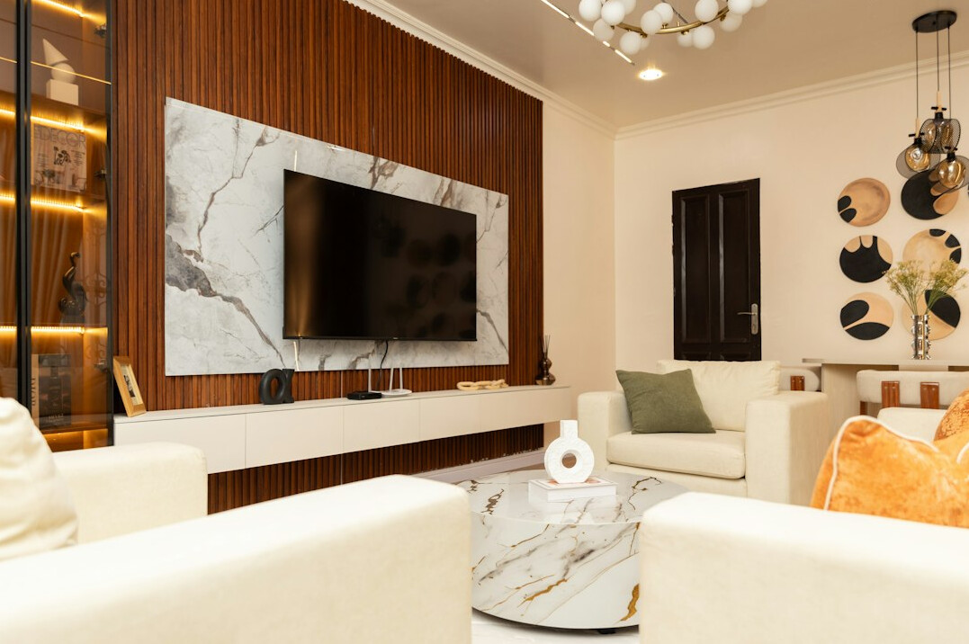 virtual reality headset in luxury apartment